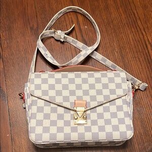 Designer Inspired Checkered Crossbody Bag